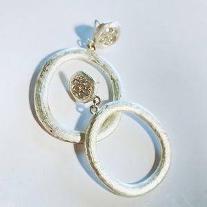 Vintage White Silver Tone Post with crystal